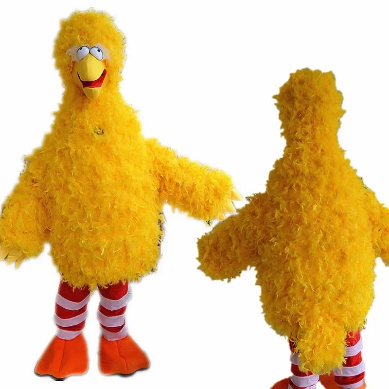 Christmas Yellow Feather Sponge Body Adult Big Bird Mascot Costumes Funny Mascots Fancy Dress Cosplay Theme Mascotte Carnival C