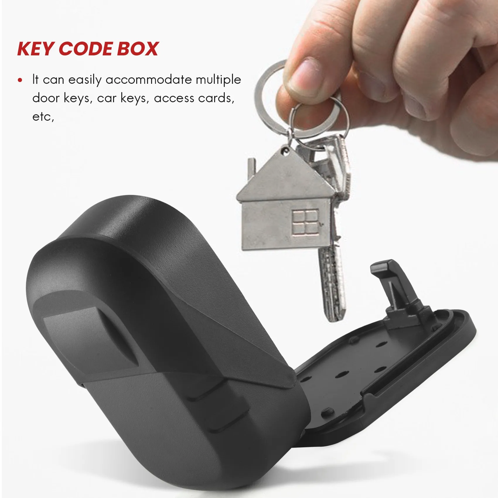 N93R Key Lock Box Wall Mount 4 Digit Combination Weatherproof Key Storage Lock Box, Large Capacity Security Combo Lockbox