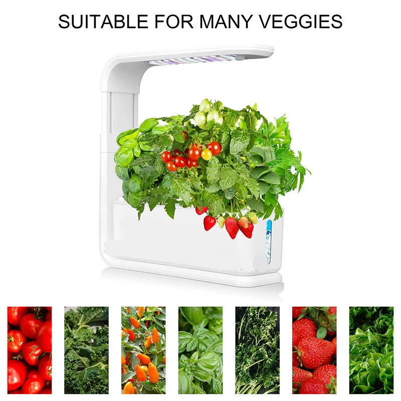 3-Holes Indoor Vegetable Planter Home Veg Hydroponic Growth System Intelligent LED Growth lamp Soilless Cultivation Equipment