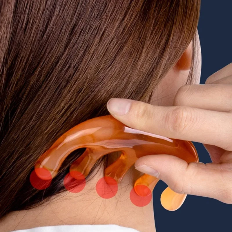 

1PCS five-claw decompression portable Comb Resin Large-Tooth head neck Massage Tool Half Round Shap Comb gua sha beauty health