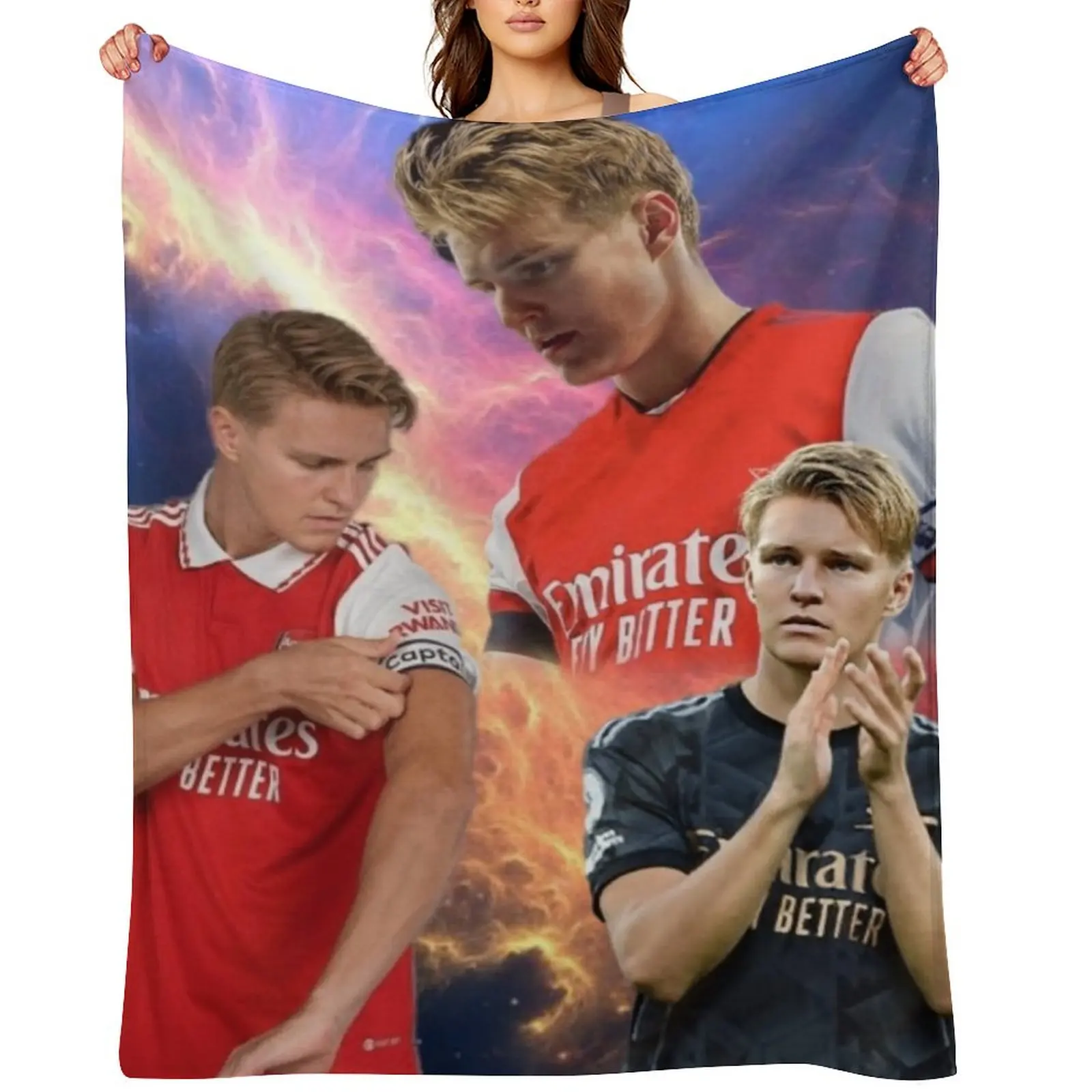 

Odegaard Throw Pillows Throw Blanket Furry manga Decorative Beds Weighted Blankets
