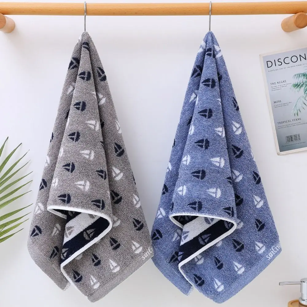 Beach Towel 35x75cm Sailing Cotton Bath Towel Luxury Thickened Couple Shower Towel Simple Water Absorption Face Towel Household