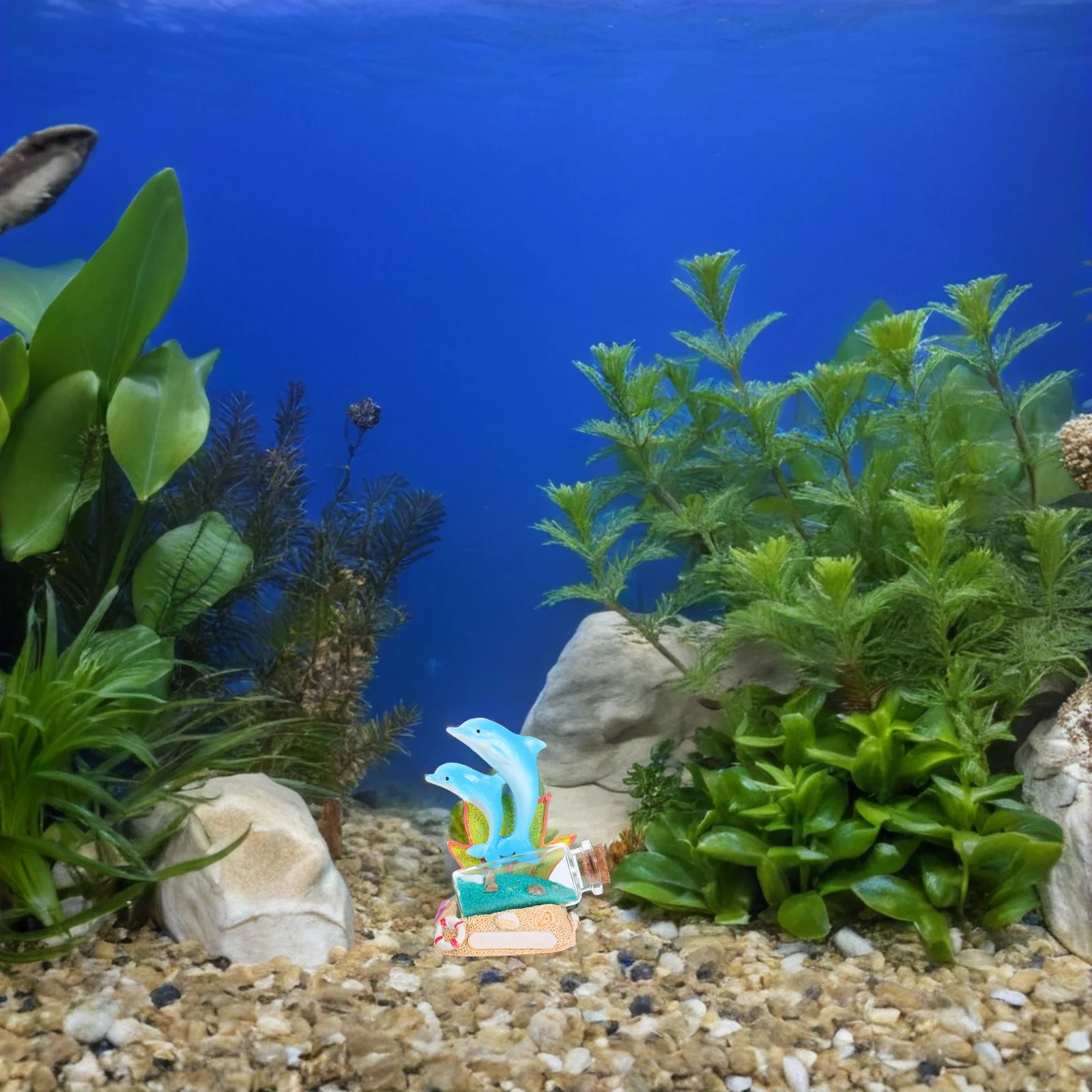 

Marine Theme Decoration Tiny Glass Vials Drift Bottle Ornament Dolphin Cork Small Fish Tank Decorations
