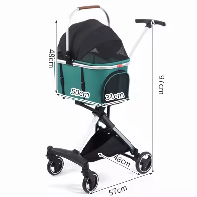 

Aluminum Lightweight Pet Stroller Detachable for Small Medium Pets 83*48.5*112cm