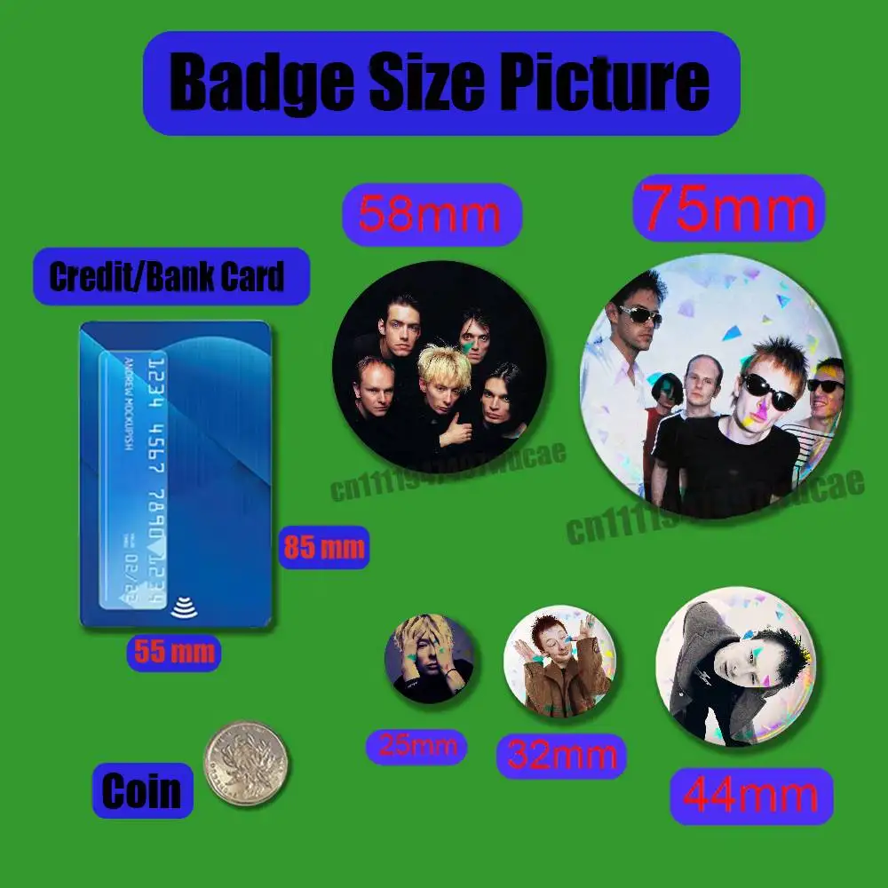 For R-Radiohead Thom Yorke Badge Cover Pin Custom Button 58mm Emblem Insignia Round Backpack Laser Film