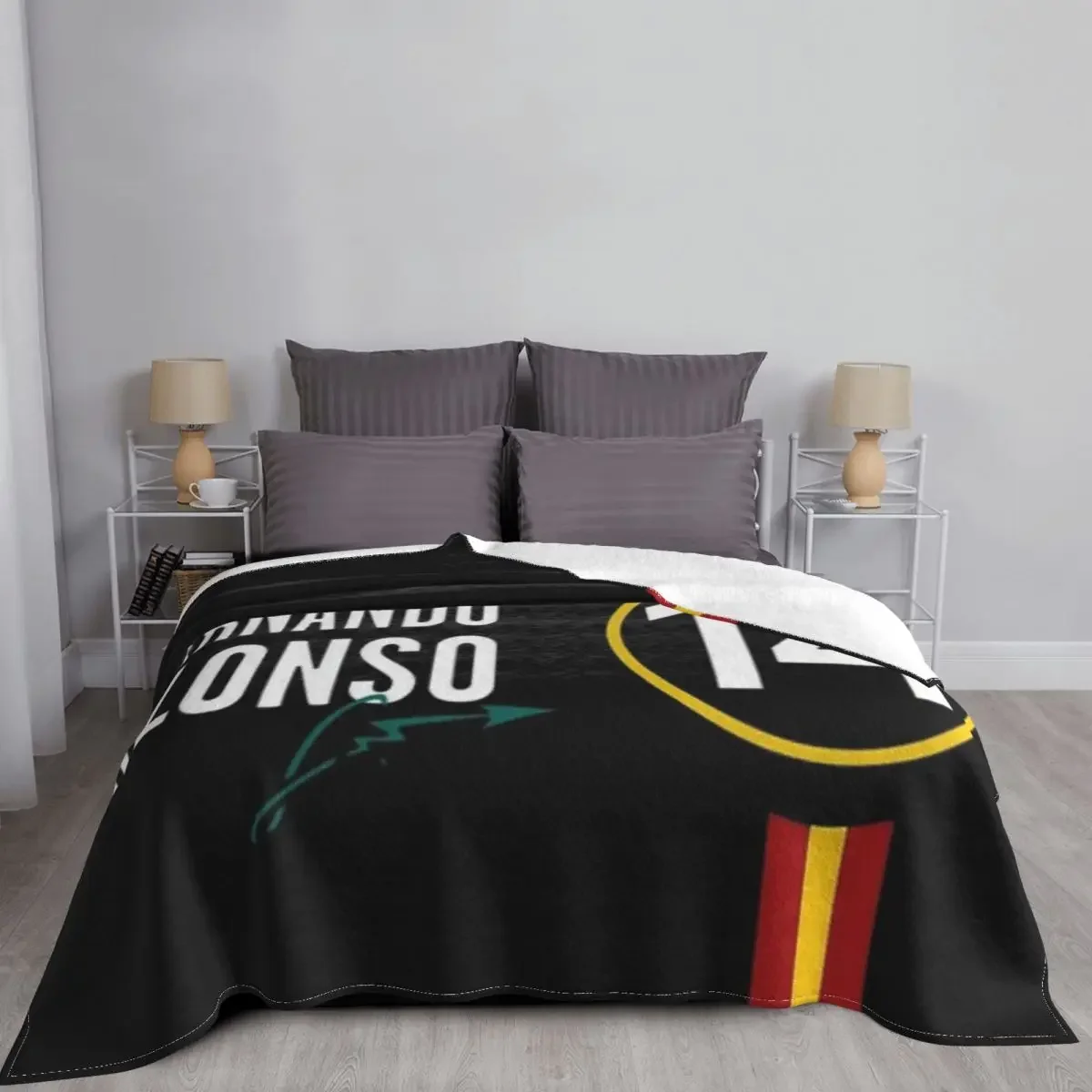 بطانية ناعمة من الفانيلا للأرائك ، غطاء سرير دافئ ، ديكور مفروشات ، بطانية مربعات قطيفة ، ألونسو 14 F1 ، الشتاء #2