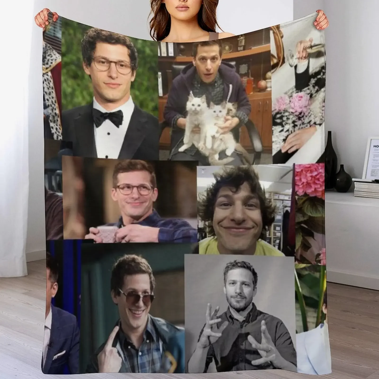 

Andy Samberg (jake peralta) pic collage Throw Blanket blankets ands Bed covers Summer Blankets