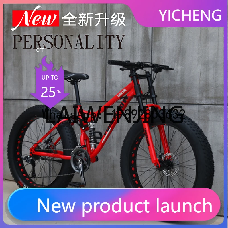

6 Variable Speed Cross-Country Super Wide Large Tire Mountain Bike Bicycles for Men and Women Student