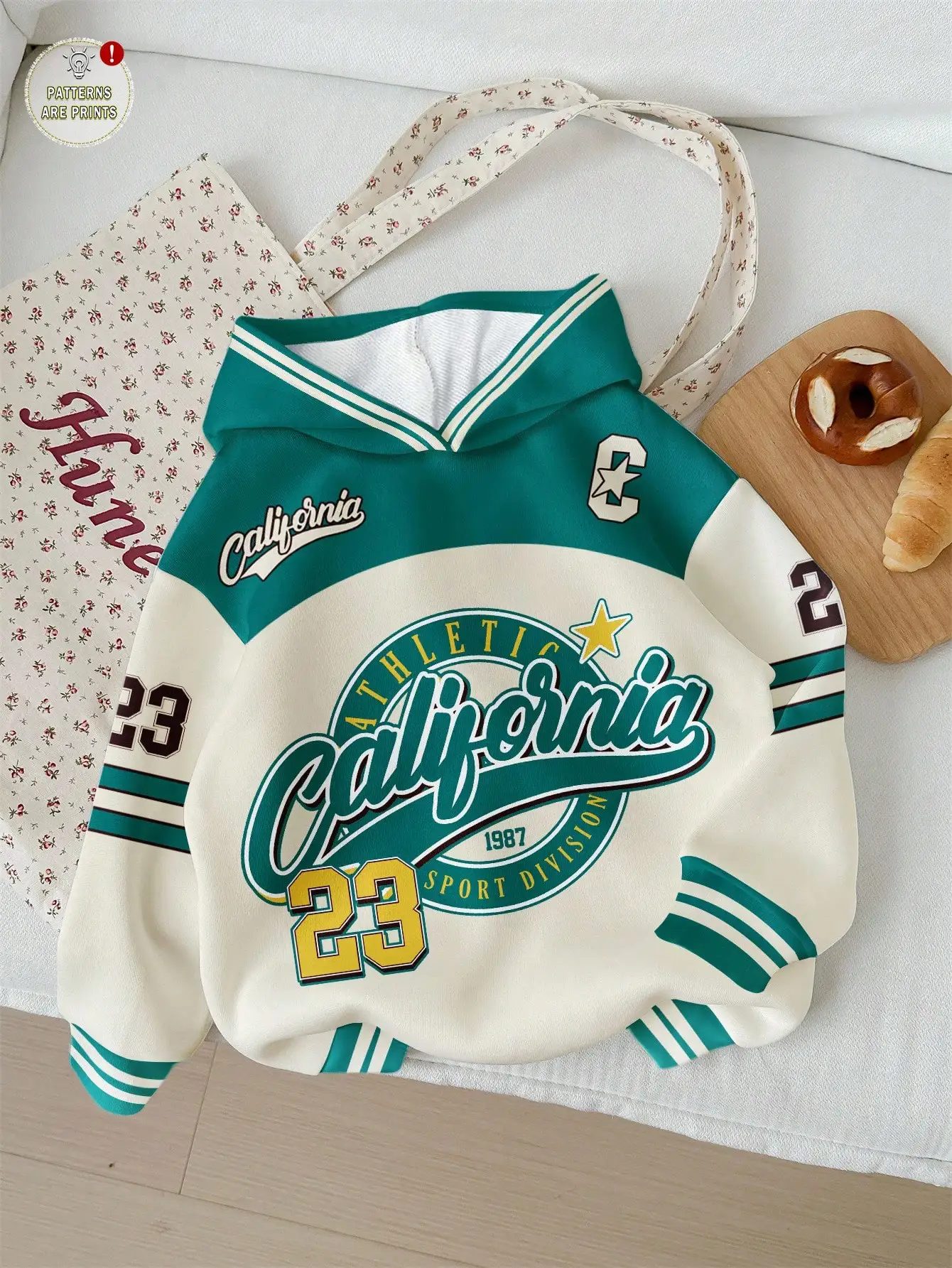 

Женская толстовка с ретро-графикой в стиле Калифорния, свободного кроя, с длинными рукавами и номером 23, повседневный стиль для осени и зимы