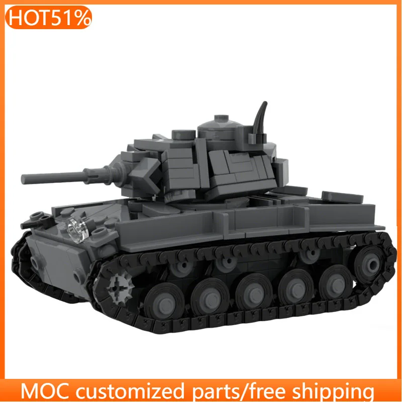 

440 PCS Military Tank Model M24 Chaffee 1:45 Scale MOC Customize Modular Building Block Creative Design DIY Toy Birthday Gift