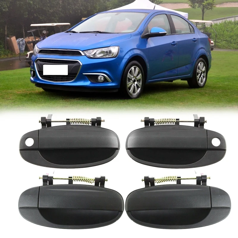 

4Pcs Outside Door Handles Front Rear Left Right Fit For Chevy Aveo Aveo5 96583052 96583053 96541631 96541632