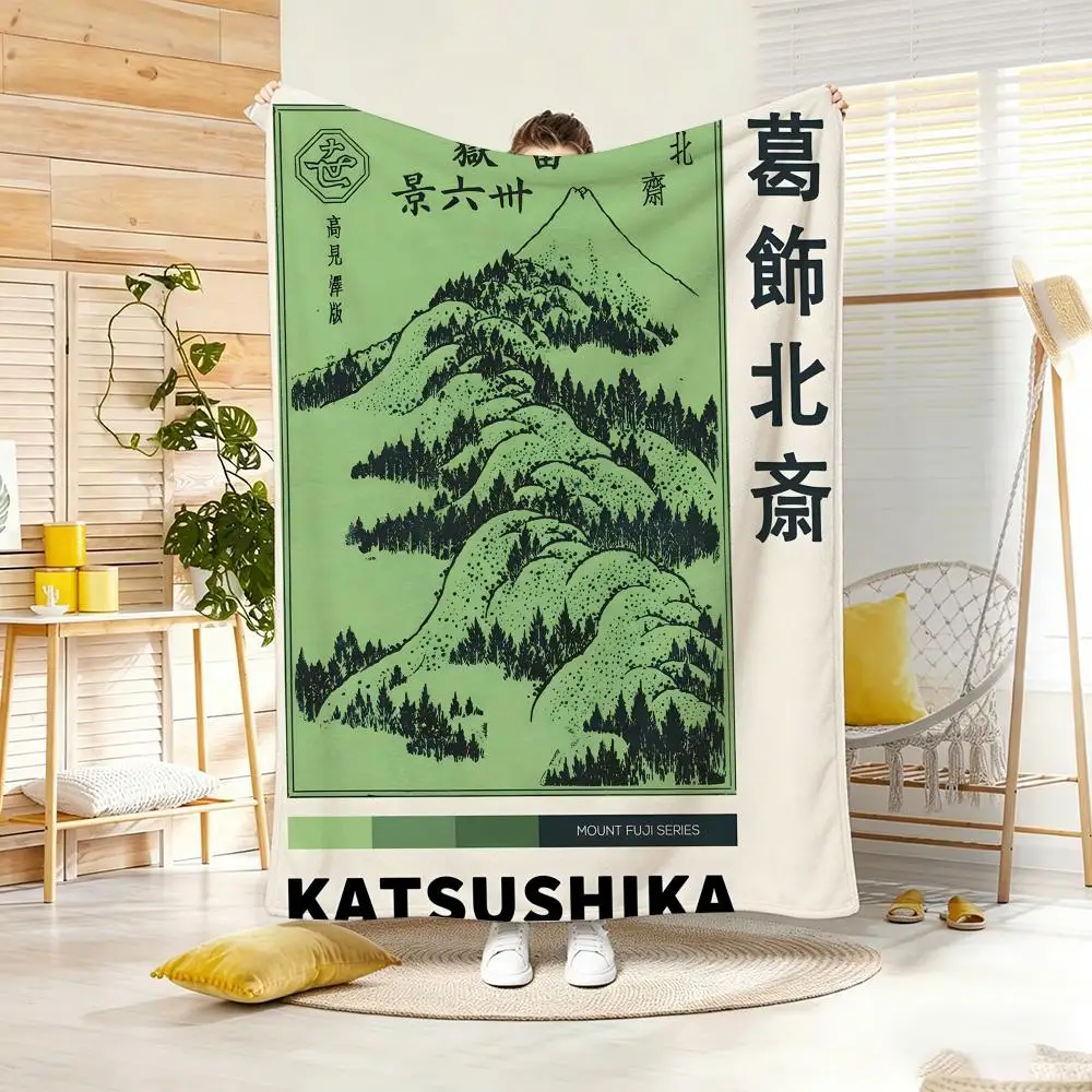 Manta de franela ligera con diseño de arte japonés vintage Hokusai Ohara Koson, suave y agradable para la piel