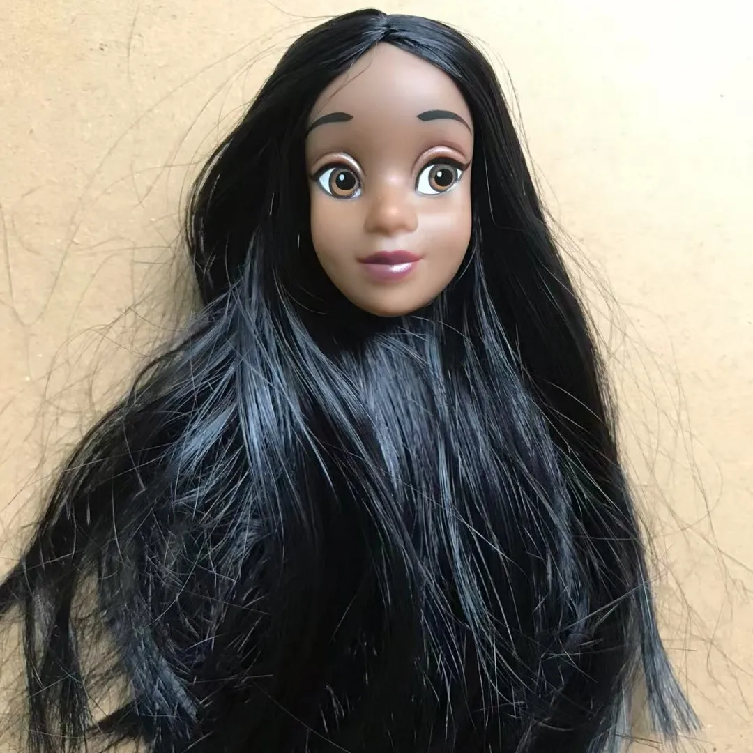 Głowy lalek dziewczynek Księżniczek Disneya 1/6 Elsa Anna Alicja Roszpunka Kolorowe włosy Kolekcja główek figurki lalek