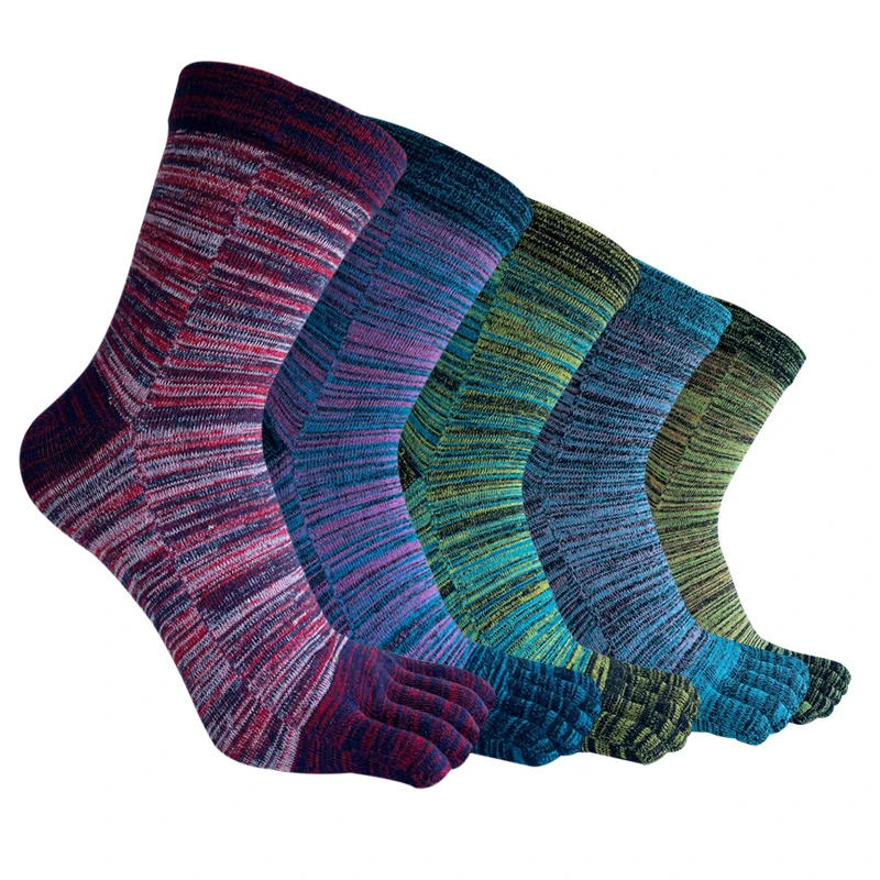 

Colorful Mans Toe Socks Short Cotton Vintage Sweat-Absorbing Breathable Endurable Warm Fashions Happy Thermal Five Finger Socks