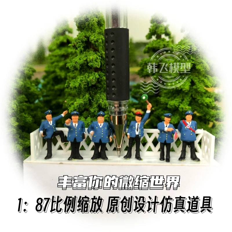 1/87 Ho Scale Model Figure Set Railway Officials Landscape Model Toy Train Railway Layout Scenery Diy Miniature Dioramas Display