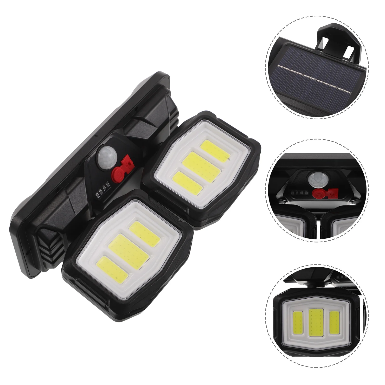 

Solar Powered Outdoor Garden Wall Lamp 108 LED Motion Sensor Solar Induction 3 Head Foldable for Courtyard