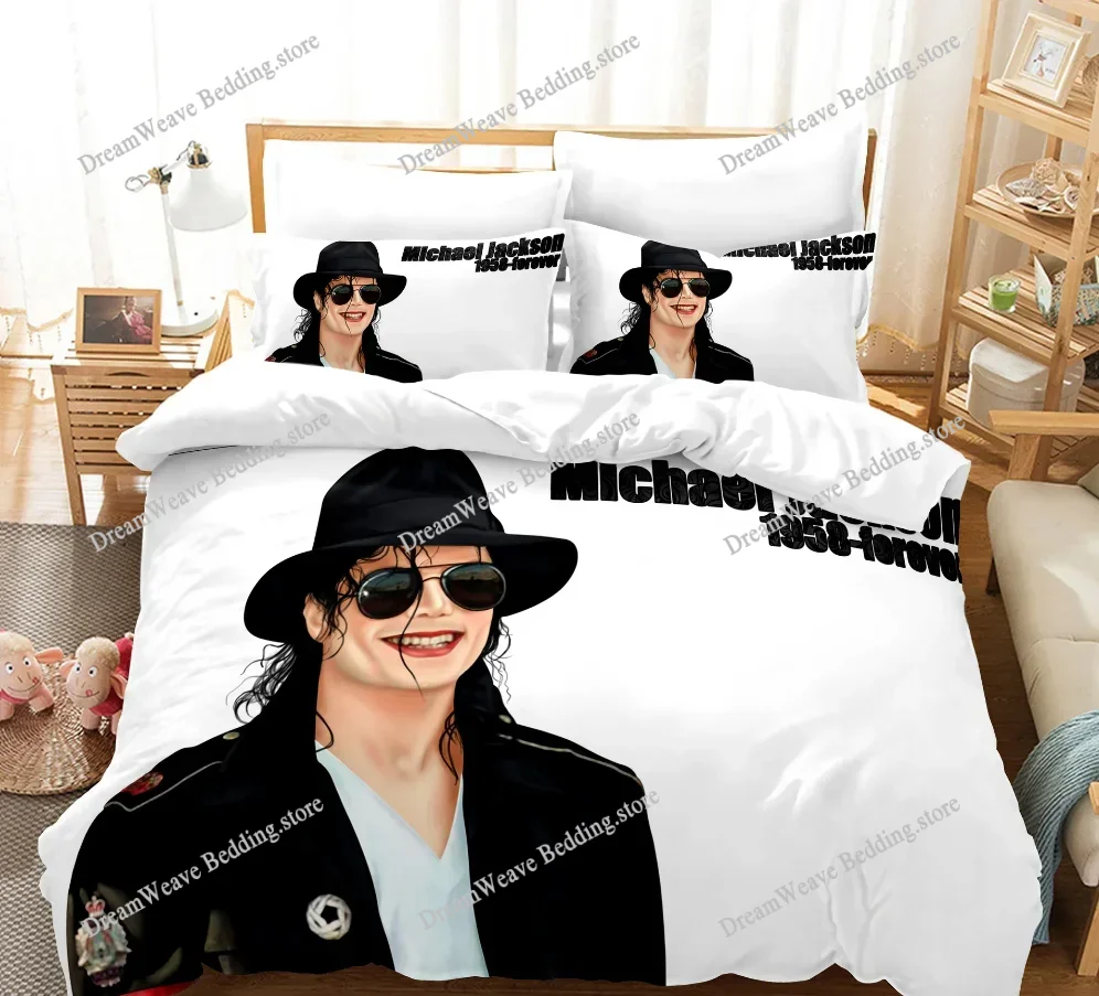 

3D Print Michael Jackson Bedding Set Boys Girls Twin Queen King Size Duvet Cover Pillowcase Bed Boys Adult Home Textileextile