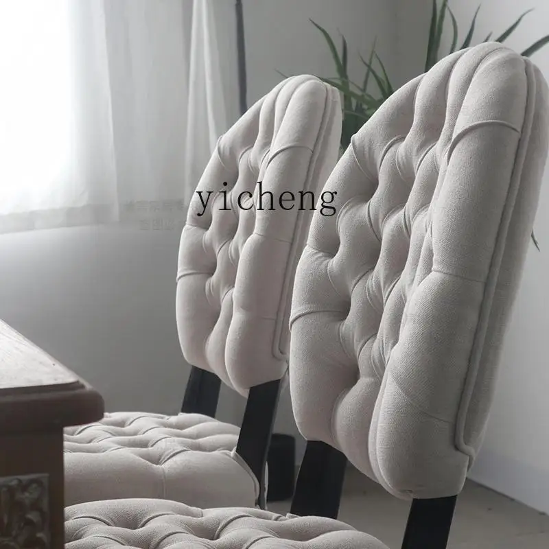 

ZZ Black Single Chair Beige Fabric Vintage Restaurant Hotel Bar Wedding