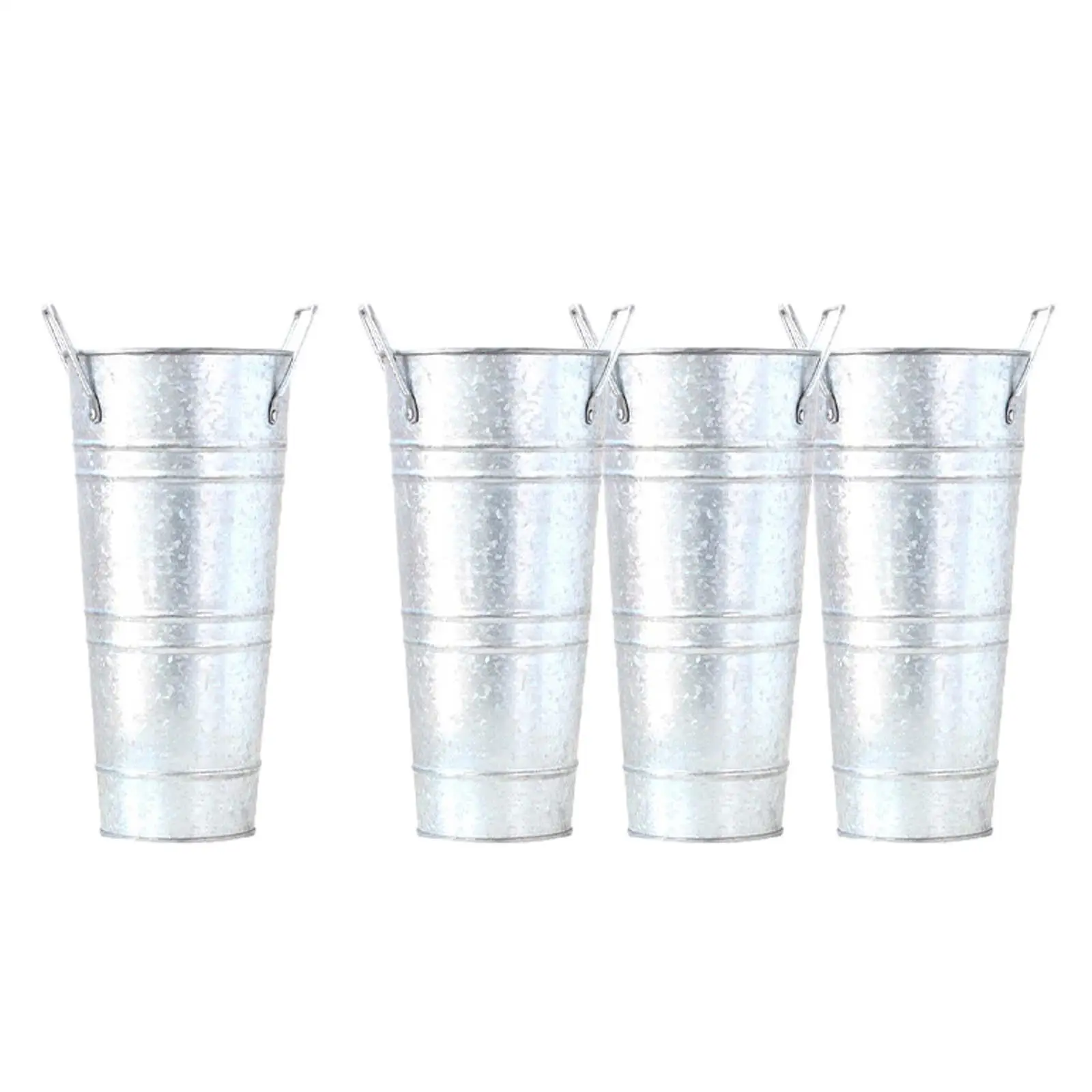 4x Sheet Tin Flower Bucket Artistic Flowerpot Bucket for Table Centerpiece