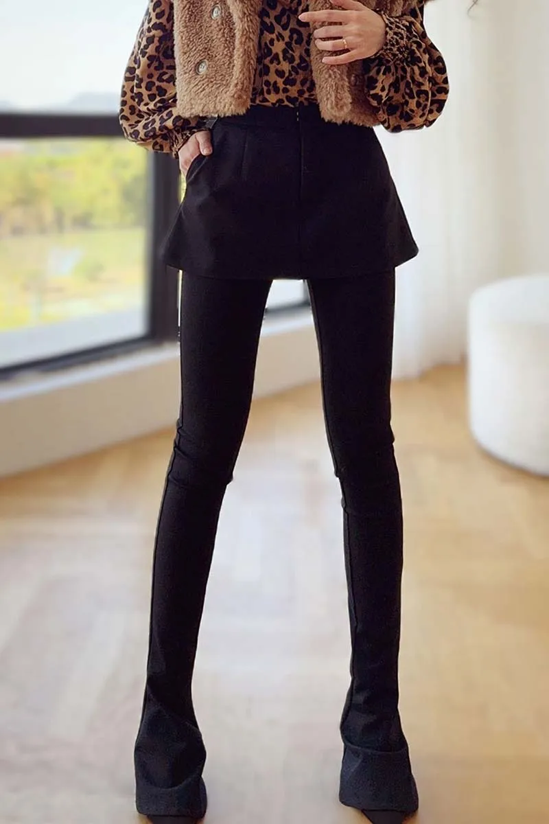 

DABUWAWA Tienda Vestidos Elegantes Flare Knitted Sheath legging High Stegth Women Winter Basics Empire Pants Y2k DA1DTR003