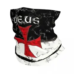 Deus Vult Crusader Cross In Marble Bandana Neck Gaiter UV Protection Face Scarf Cover Men Women Knights Headwear Tube Balaclava