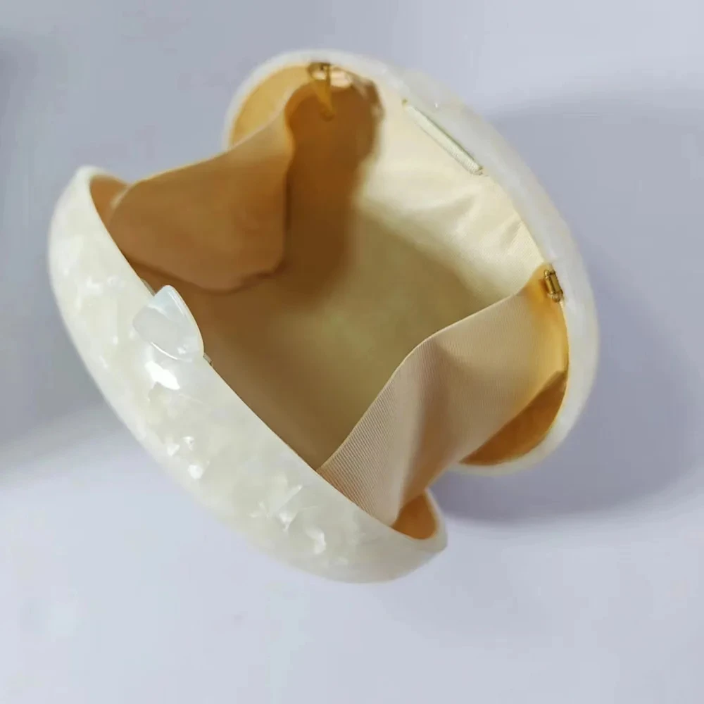 Evening Bags Women Clutch Evening Clutch Bags Wedding Bridal Handbag Pearl Marble White Shell Chain Party Beach Mini Bags