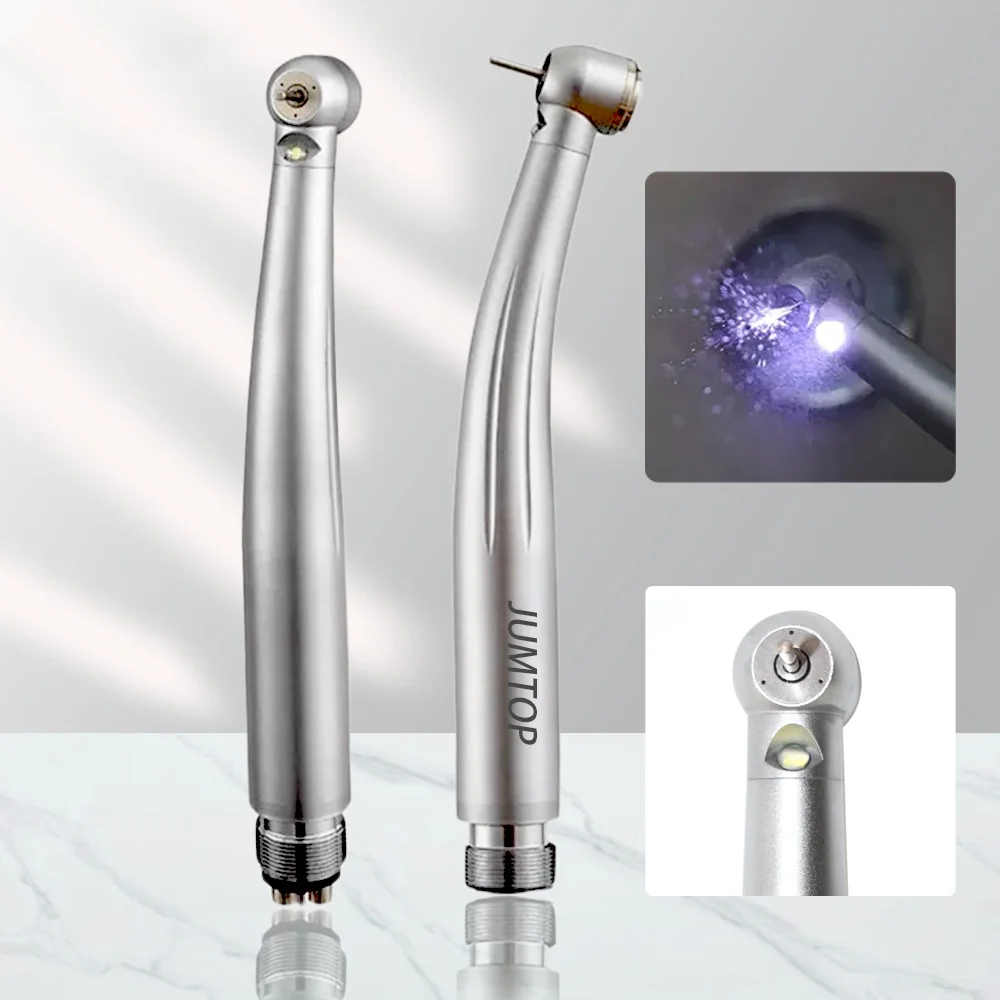 Dental Turbine Handpieces, LED High Speed Handpiece, Push Button Standard Head, E-Generator, Ceramic Bearing, Triple Water Spray