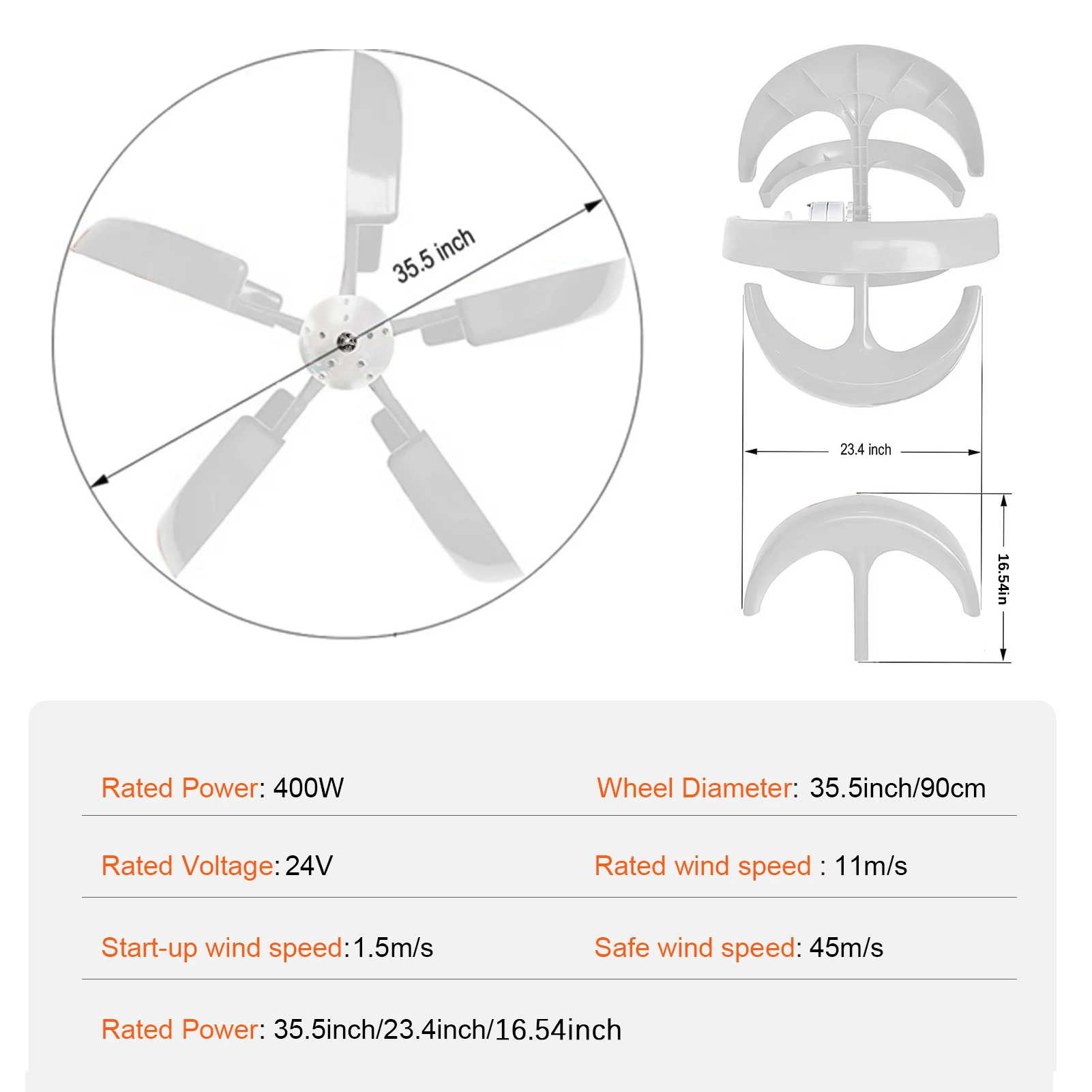 مجموعة مولد طاقة الرياح مجموعة مولدات الرياح الصغيرة الهادئة طاحونة منزلية مع وحدة تحكم، لوحة شفة للشرفات والمقصورة