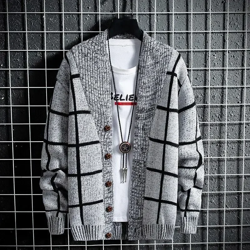 

Autumnr and Winter Knitted Cardigan Male New In Jackets Korean Popular Clothes Harajuku Reviews Top Fashion Cheap Men's Sweaters
