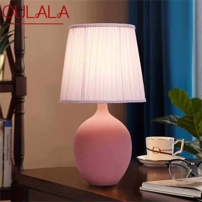 

TEMOU Dimmer Table Lamp Ceramic Desk Light Contemporary Creative Decoration for Home Bedroom