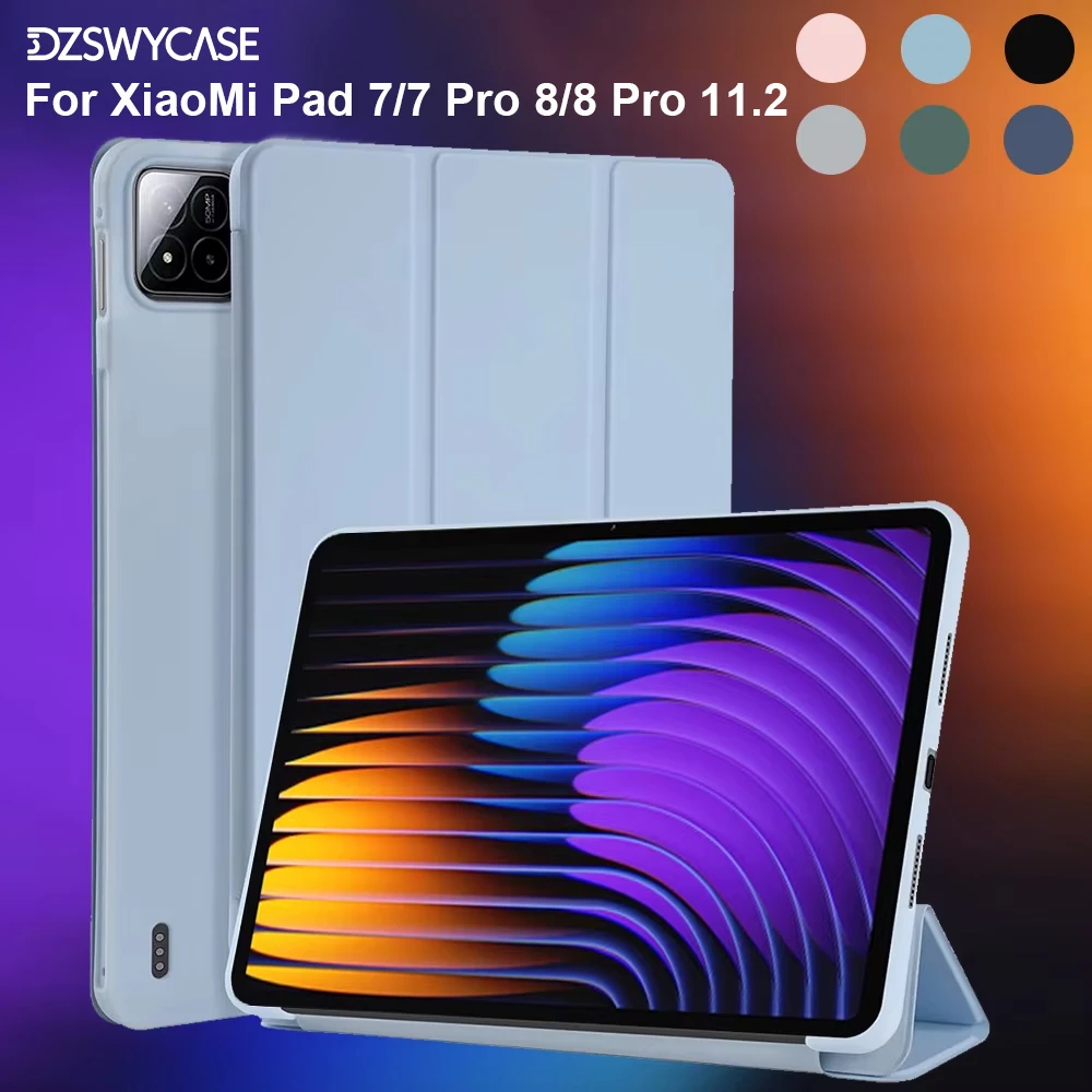 Case for Xiaomi Pad 7/7 Pro(11.2-Inch, 2024), for Xiaomi Pad 8/8 Pro(11.2-Inch, 2025)Back Tri-Fold Stand Protective Tablet Cover