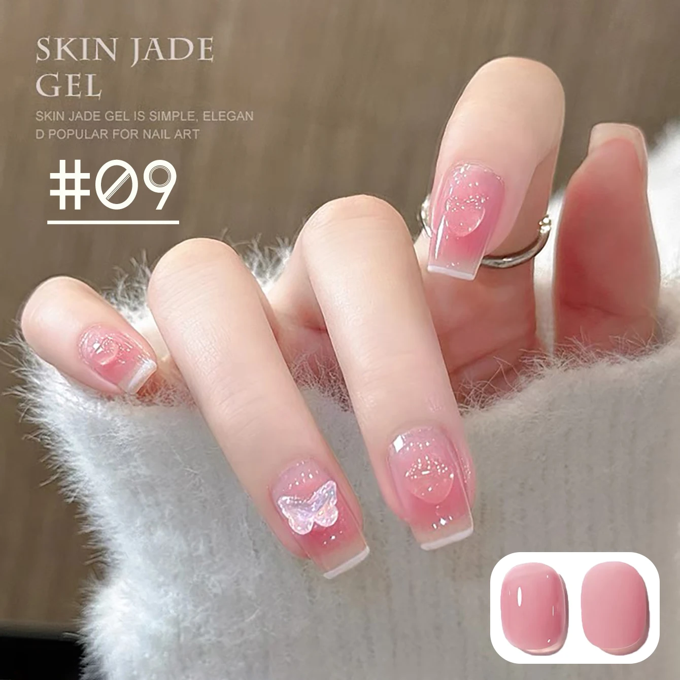 1 Uds WS hielo transparente gelatina Jade desnudo Rosa esmalte de uñas de Gel Rosa Natural LED UV Gel remojo para el hogar salón arte de uñas DIY