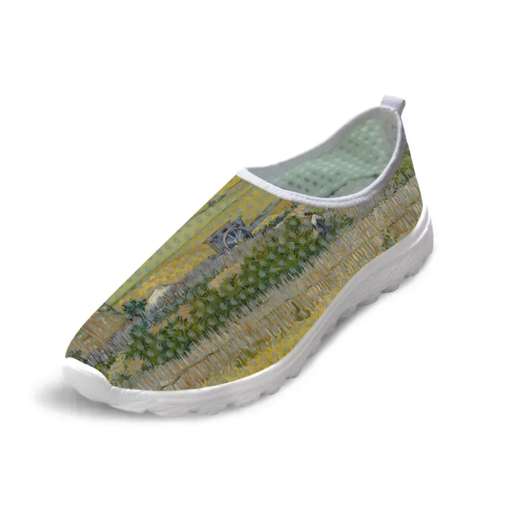 Male Causal Flats ShoesVincent van Gogh Master piece Painting Art Print Light Weight Men Summer Sneakers Breathable Mesh Shoes