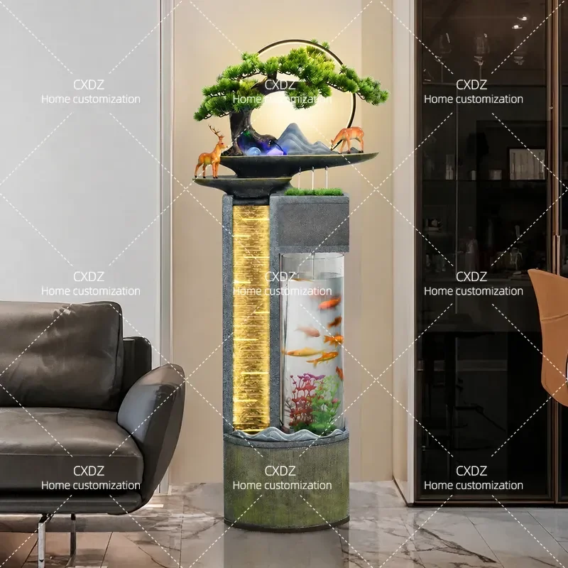Modern Simple Home Living Room Decoration Fish Tank Flowing Water Ornament Company Landscape Office Water Feature Fountain