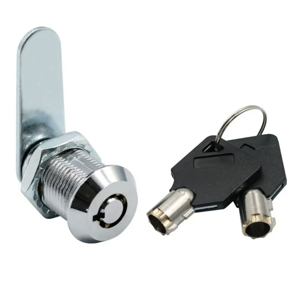 16-30mm Length Drawer Lock Locking Plate 2 Keys Included Cabinet Lock Mechanical Tongue Metal Body Distribution Box Lock
