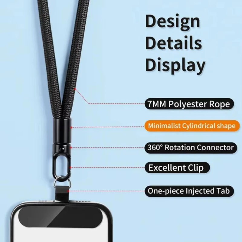 Multi-Functional Phone Lanyard Braided Cell Phone Strap Creative Security Wristband Earphone Rope Anti-Lost Short Keychain Rope