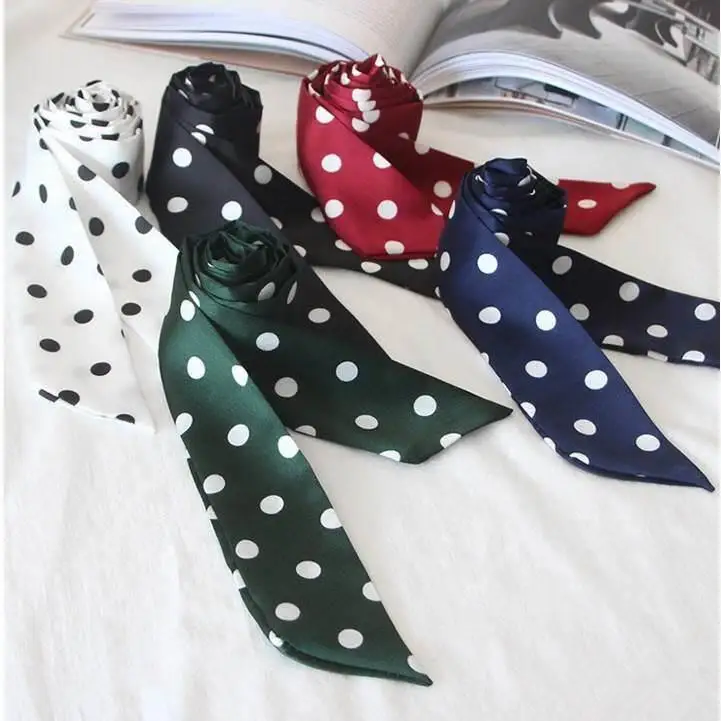 Black Polka Dot Scarf Neck Hanging Green Small Long Women's 2026 New Narrow Shirt Collar Tie Red Scarf Summer Fashion