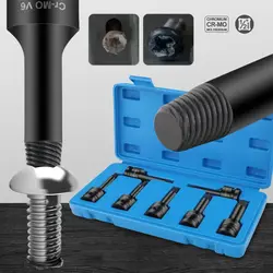 7PCS Damaged Screw Extractor Set 1/2'' 3/8'' Inch Manual Electric Broken Remover Screw Extractor Easy Demolition Power Tools