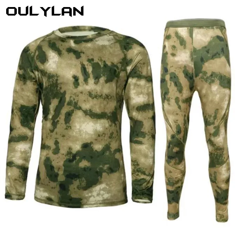 

Autumn And Winter Men's Outdoor Sports Tactical Camouflage Thermal Underwear Set, Outdoor Camouflage Sleece Sports Set