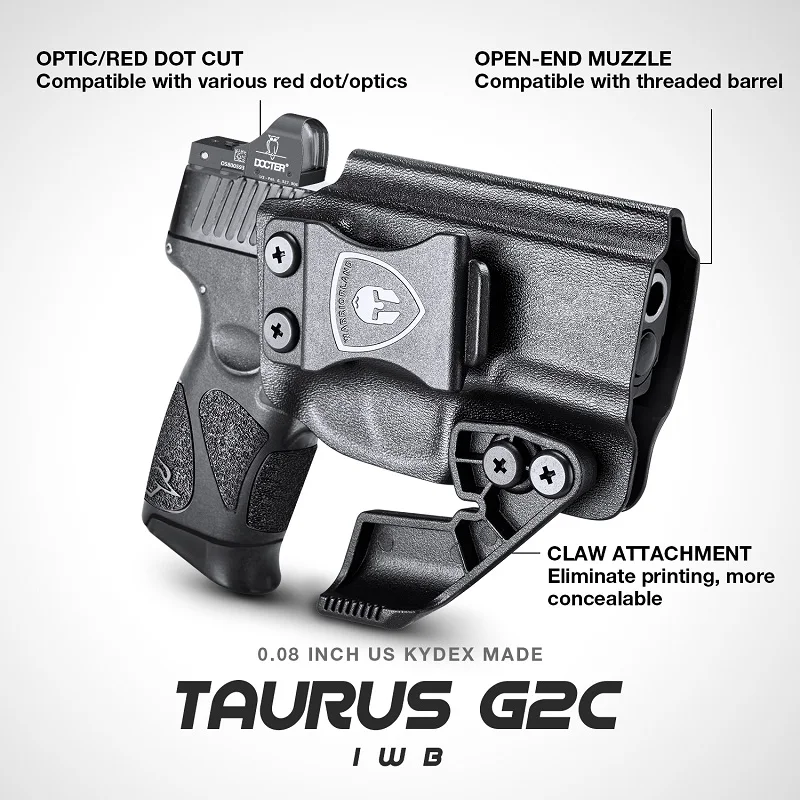 Only Fit Taurus G2C / G3C / Millennium PT111 G2 / PT140,IWB Holster,Click Sound,Claw,Tactical,Kydex Holster,Right hand