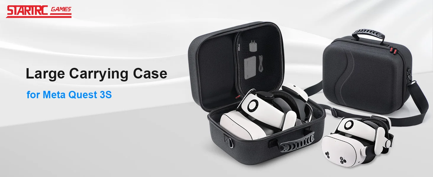 Large Carrying Case for Meta Quest 3/Quest 3S, Hard Travel Case for BOBOVR S3 Pro/Kiwi Design Battery Head Strap and Other Accessories, Storage Case and Soft Lining for Quest 3S