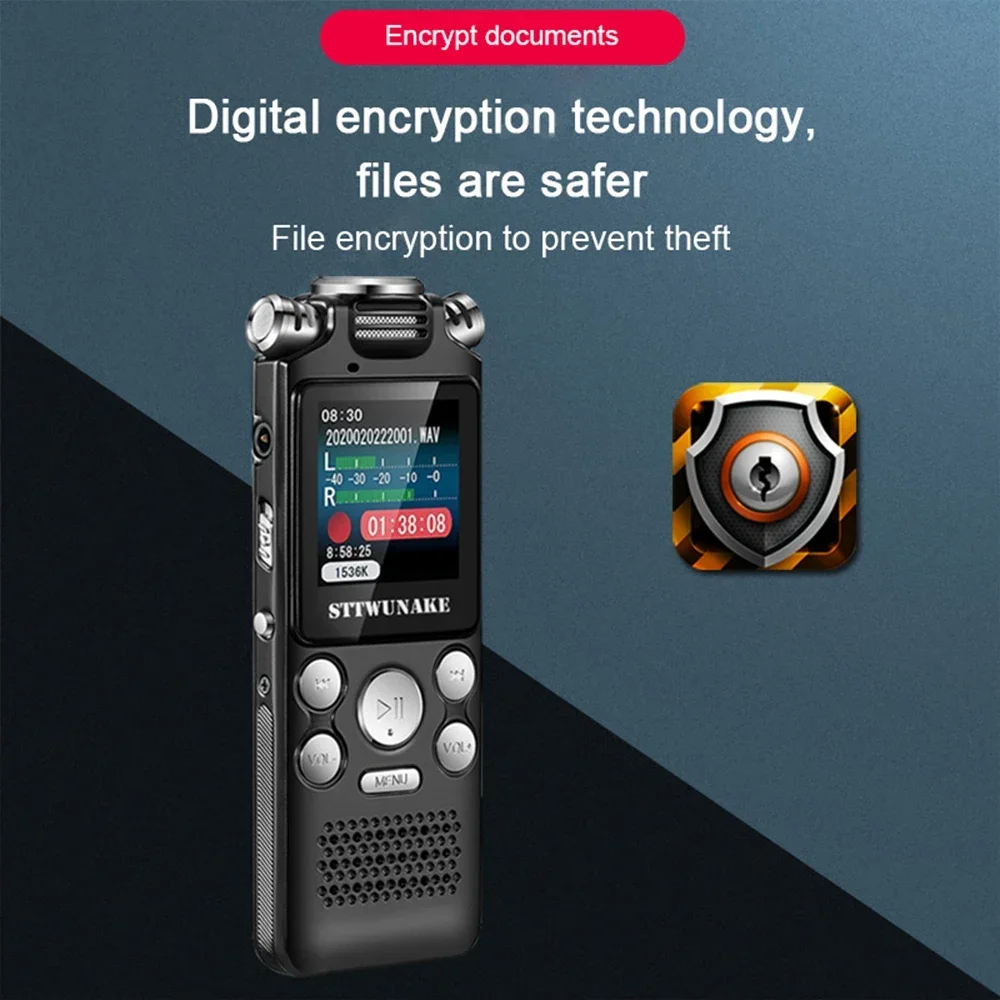 Professional Voice Activated Digital Audio Recorder 8GB 16GB 32G Noise Cancelling Recording PCM Support OTG WAV MP3 Player New