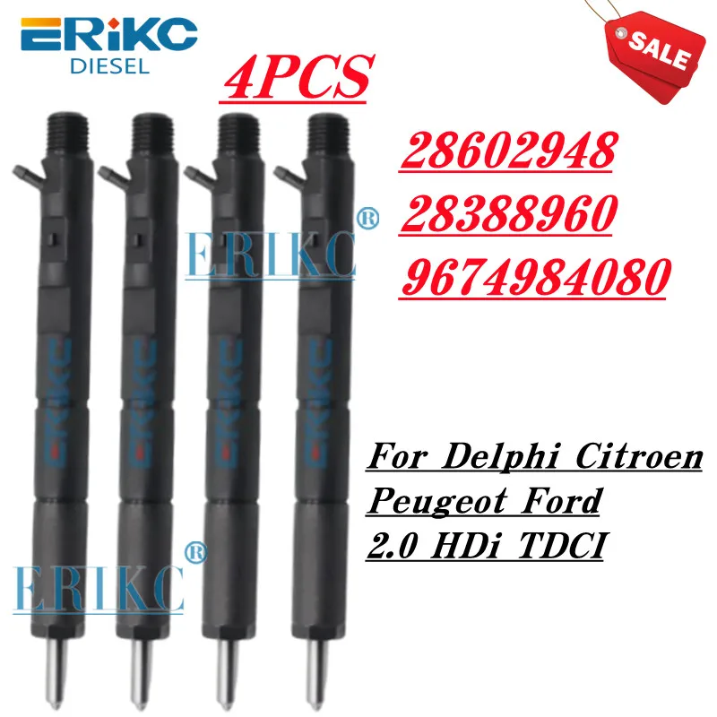 4PCS 28602948 28388960 9674984080 New Diesel Fuel Injector 28388960 9674984080 For Delphi Citroen Peugeot Ford 2.0 HDi TDCI