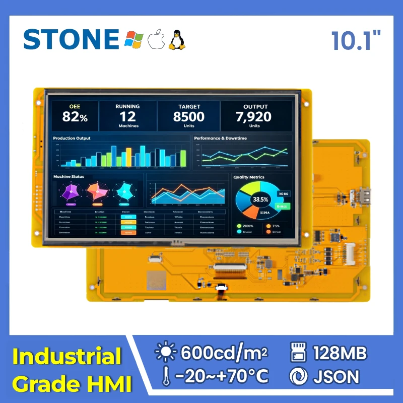 STONE C 10.1 Inch TFT LCD HMI Display with Capacitive Touch Screen 1024*600 RS232 RS422 RS485 TTL Interface for Arduino