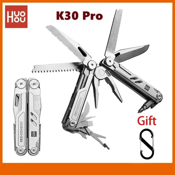 HuoHou K30 Pro 18 in 1 멀티툴 접이식 나이프, 핸드 펜치 가위 톱, 휴대용 야외 다기능 EDC 도구