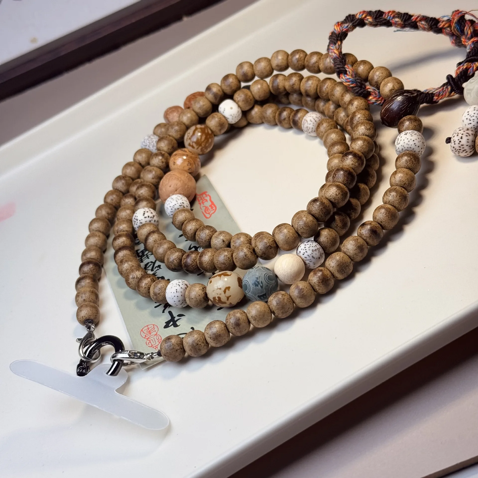 Incense slant across the chain Duo treasure slant across the mobile phone chain women men's models bracelet Buddha bead necklace