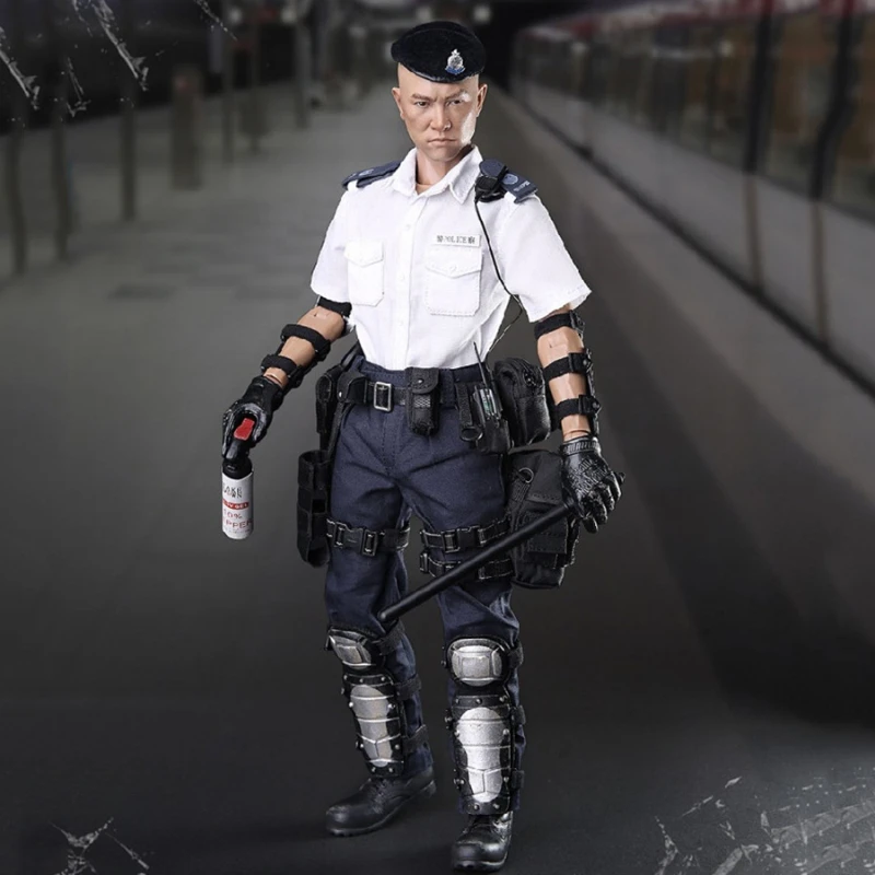 

1/6 Scale mini times toys M020 HK Emergency Unit Policeman Soldier Model 12'' Male Action Dolls Full Set Collection Toys Gifts