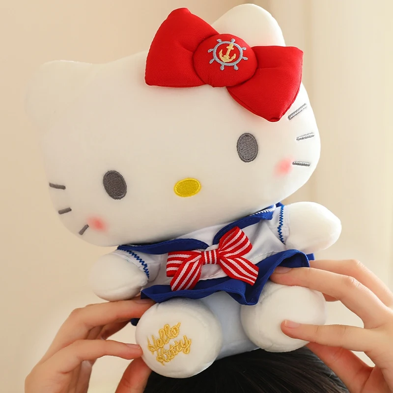 25/33cm Nowy styl Sanrio Japońskie anime Hello Kitty Pluszowa zabawka Miękka urocza kreskówka Wypchana lalka Wystrój domu Wysokiej jakości prezenty świąteczne