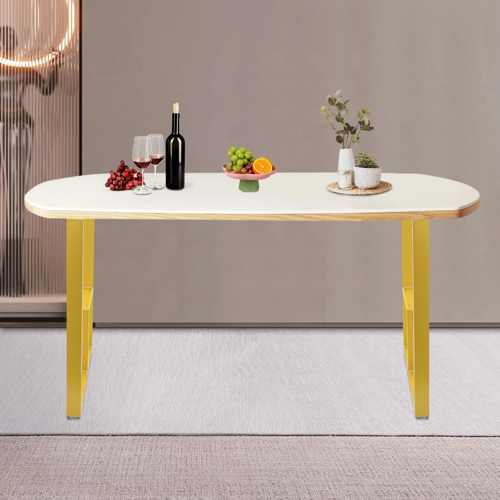 

2PCS Iron Table Legs,Gold/Black Dining Table Legs Floor standing 50*5*70cm for Bedrooms,Hotels