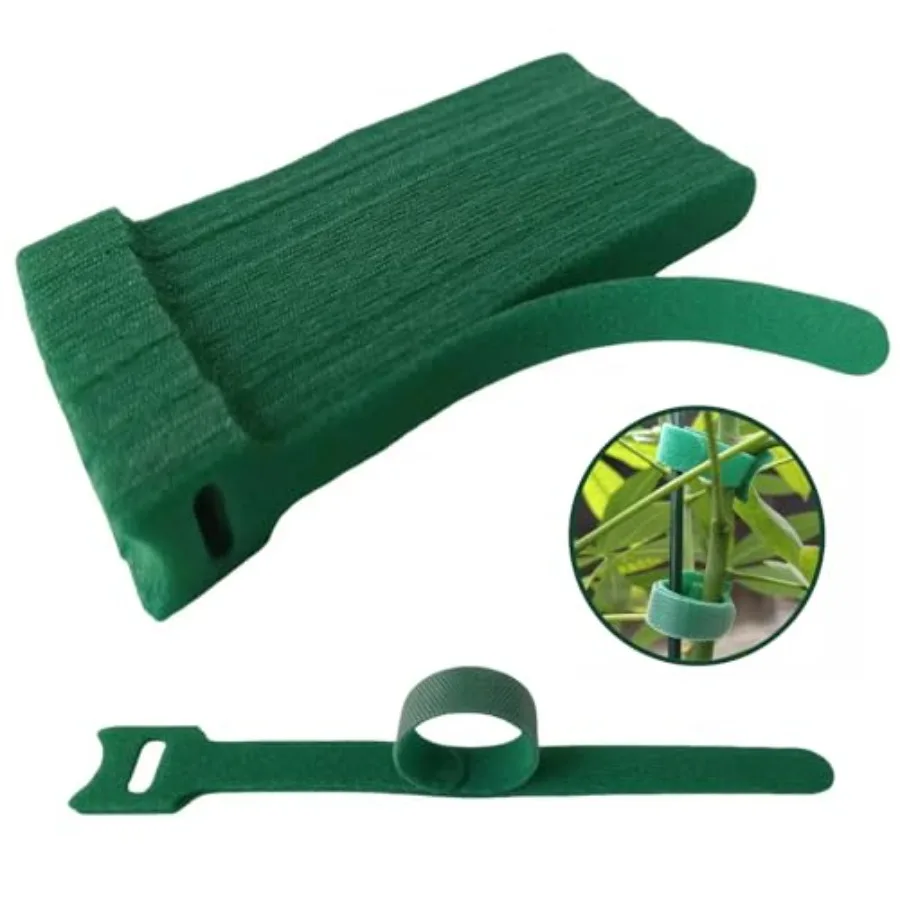 

Green Reusable 100PCS 6-Inch Adjustable Anti-Slip Nylon Plant Ties Straps with Hook and Loop Fasteners Ideal for Climbing Plant